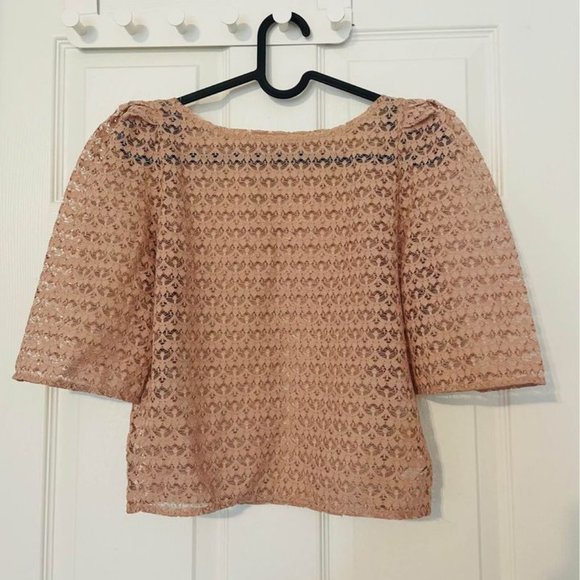 American Apparel Lace Puff Sleeve Blouse - Picture 3 of 3